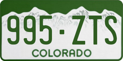CO license plate 995ZTS