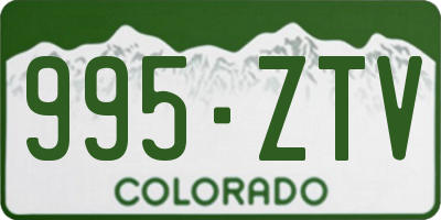 CO license plate 995ZTV