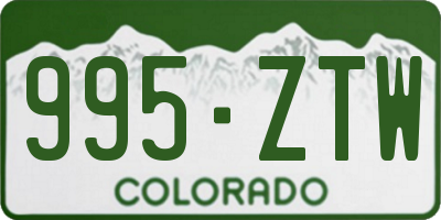 CO license plate 995ZTW