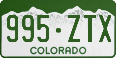 CO license plate 995ZTX