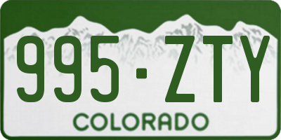 CO license plate 995ZTY