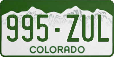 CO license plate 995ZUL