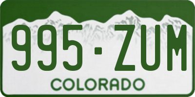 CO license plate 995ZUM