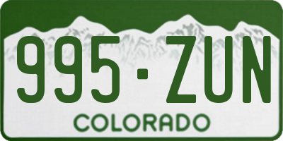 CO license plate 995ZUN