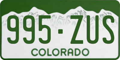 CO license plate 995ZUS