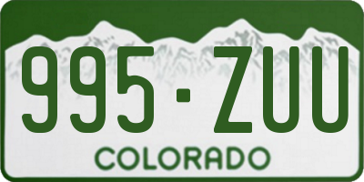 CO license plate 995ZUU