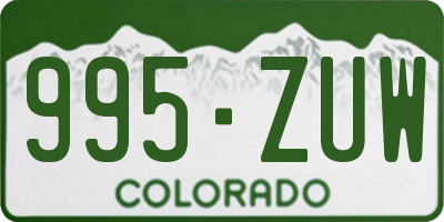 CO license plate 995ZUW