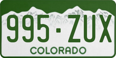 CO license plate 995ZUX