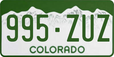 CO license plate 995ZUZ
