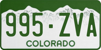 CO license plate 995ZVA