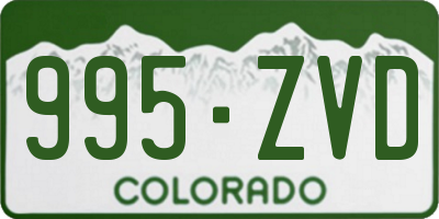 CO license plate 995ZVD