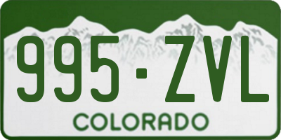 CO license plate 995ZVL