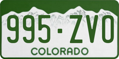 CO license plate 995ZVO