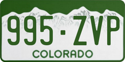 CO license plate 995ZVP