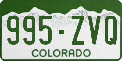 CO license plate 995ZVQ