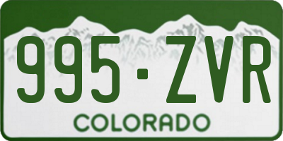 CO license plate 995ZVR