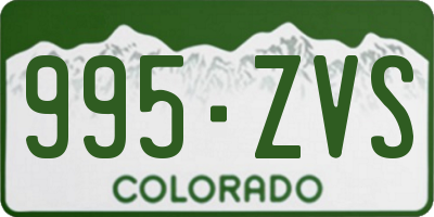 CO license plate 995ZVS