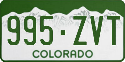 CO license plate 995ZVT