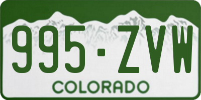 CO license plate 995ZVW