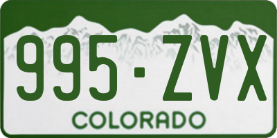 CO license plate 995ZVX