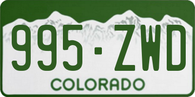 CO license plate 995ZWD