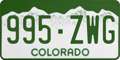 CO license plate 995ZWG