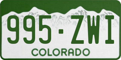 CO license plate 995ZWI