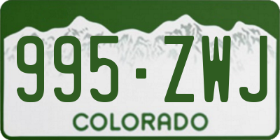 CO license plate 995ZWJ
