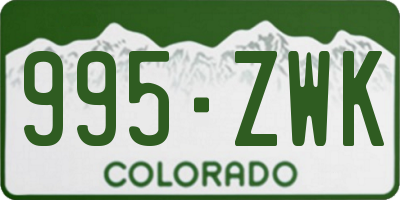 CO license plate 995ZWK