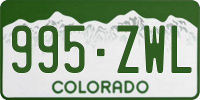 CO license plate 995ZWL