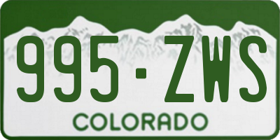 CO license plate 995ZWS