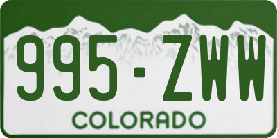 CO license plate 995ZWW