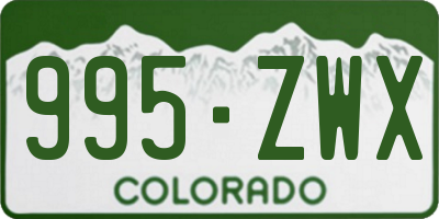 CO license plate 995ZWX