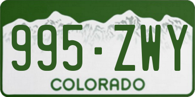 CO license plate 995ZWY