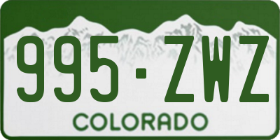 CO license plate 995ZWZ