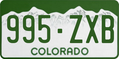 CO license plate 995ZXB