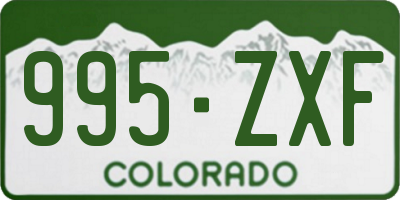 CO license plate 995ZXF
