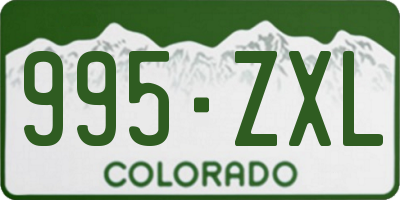 CO license plate 995ZXL