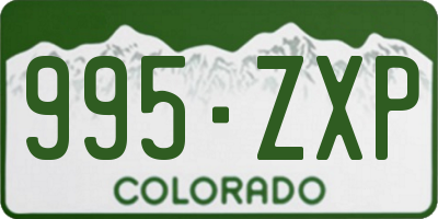 CO license plate 995ZXP