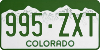 CO license plate 995ZXT