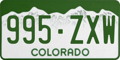 CO license plate 995ZXW