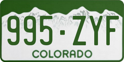 CO license plate 995ZYF