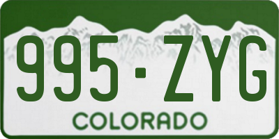 CO license plate 995ZYG