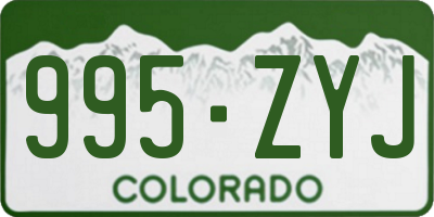 CO license plate 995ZYJ