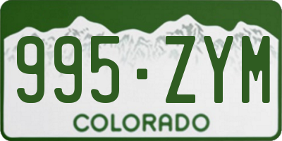 CO license plate 995ZYM