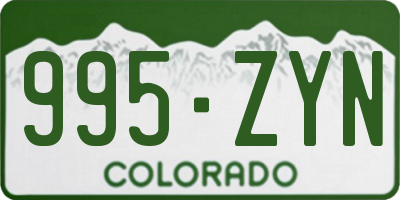 CO license plate 995ZYN