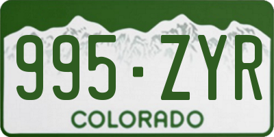 CO license plate 995ZYR