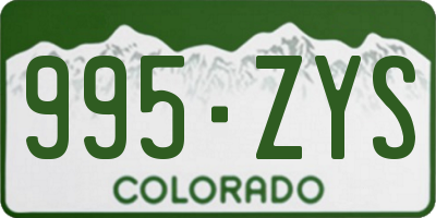 CO license plate 995ZYS