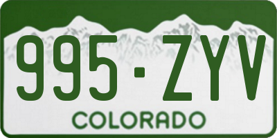 CO license plate 995ZYV