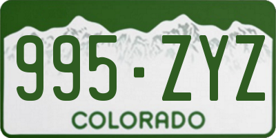 CO license plate 995ZYZ